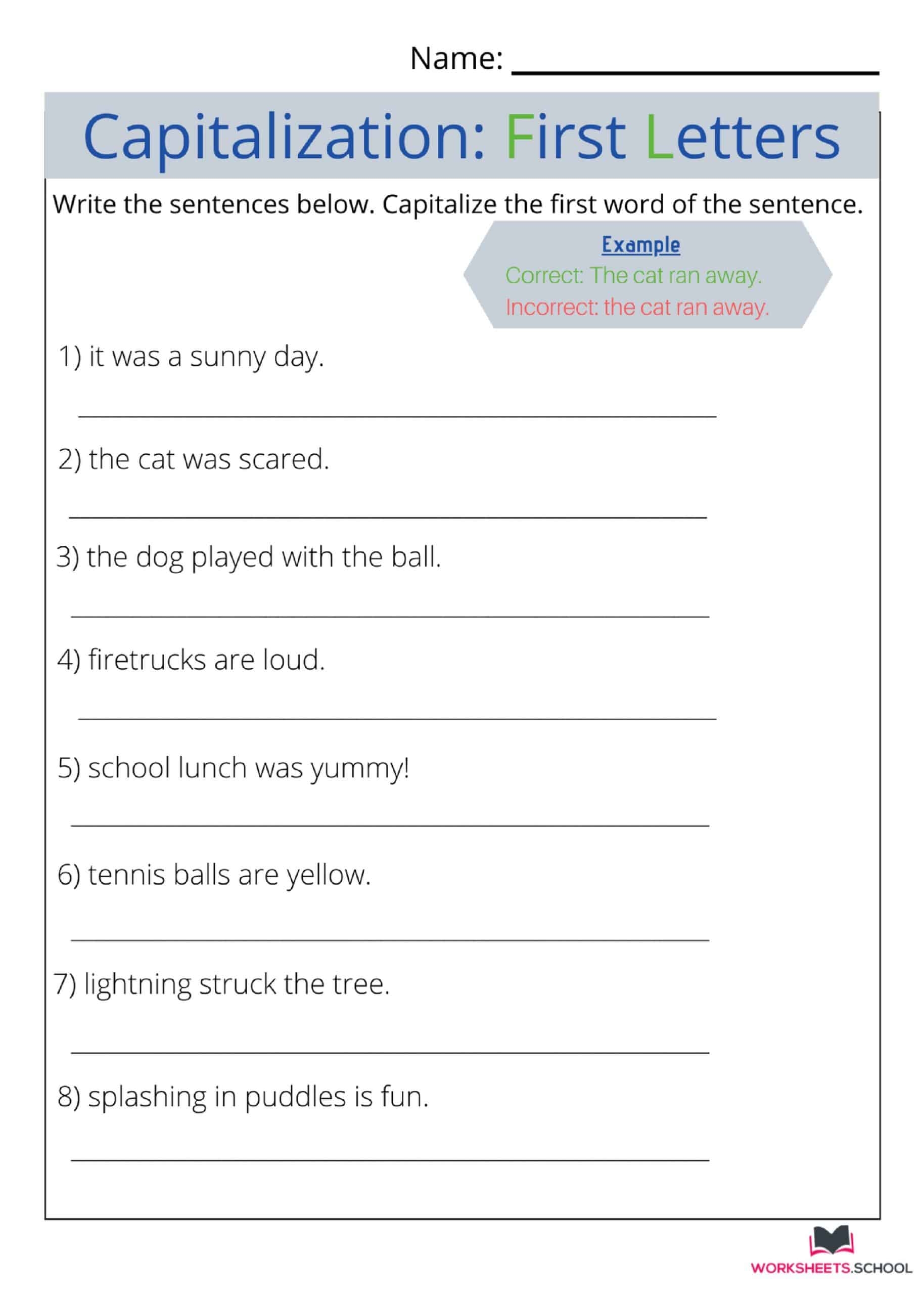 Capitalization And Grammar Worksheets Grade 7 Capitalization And Grammar Worksheets Grade 7