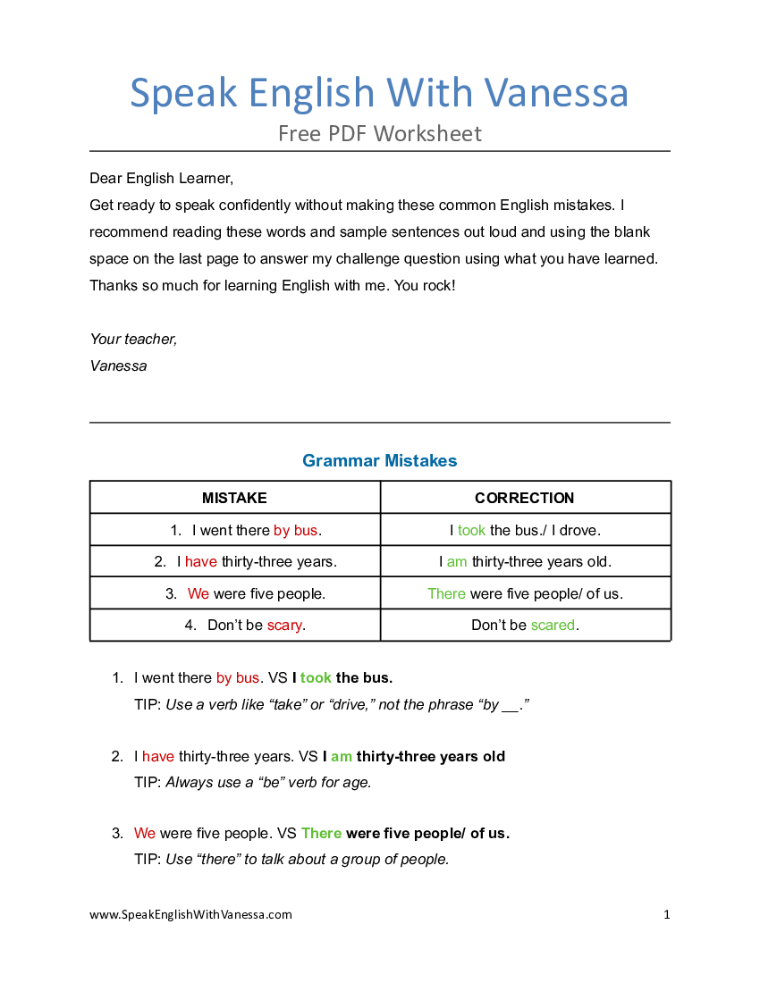 10 Common Mistakes Speak English With Vanessa Baixar Pdf De Doceru 10 Common Mistakes Speak English With Vanessa Baixar Pdf De Doceru