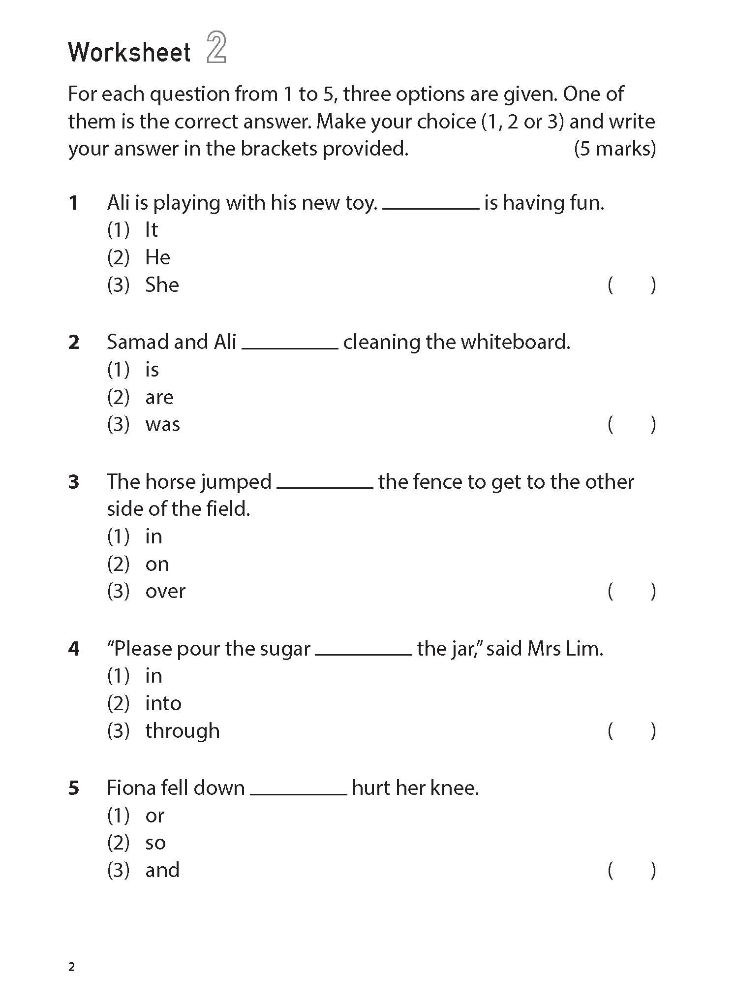 Grammar Worksheets For Elementary