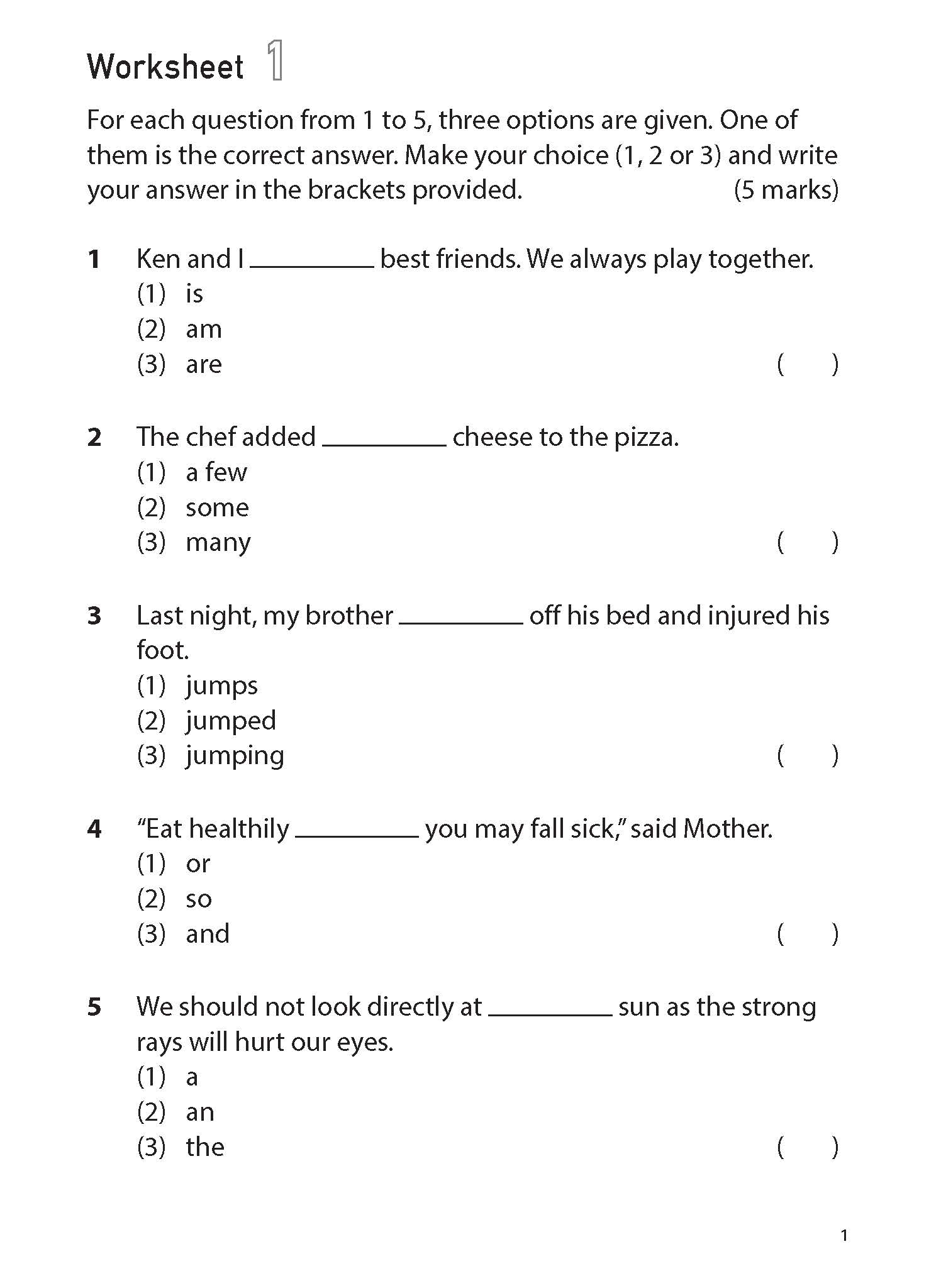 Igcse English Grammar Worksheets