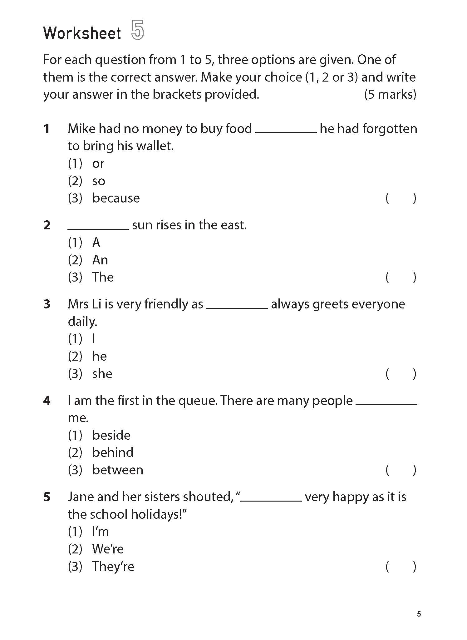 English Worksheets Grammar