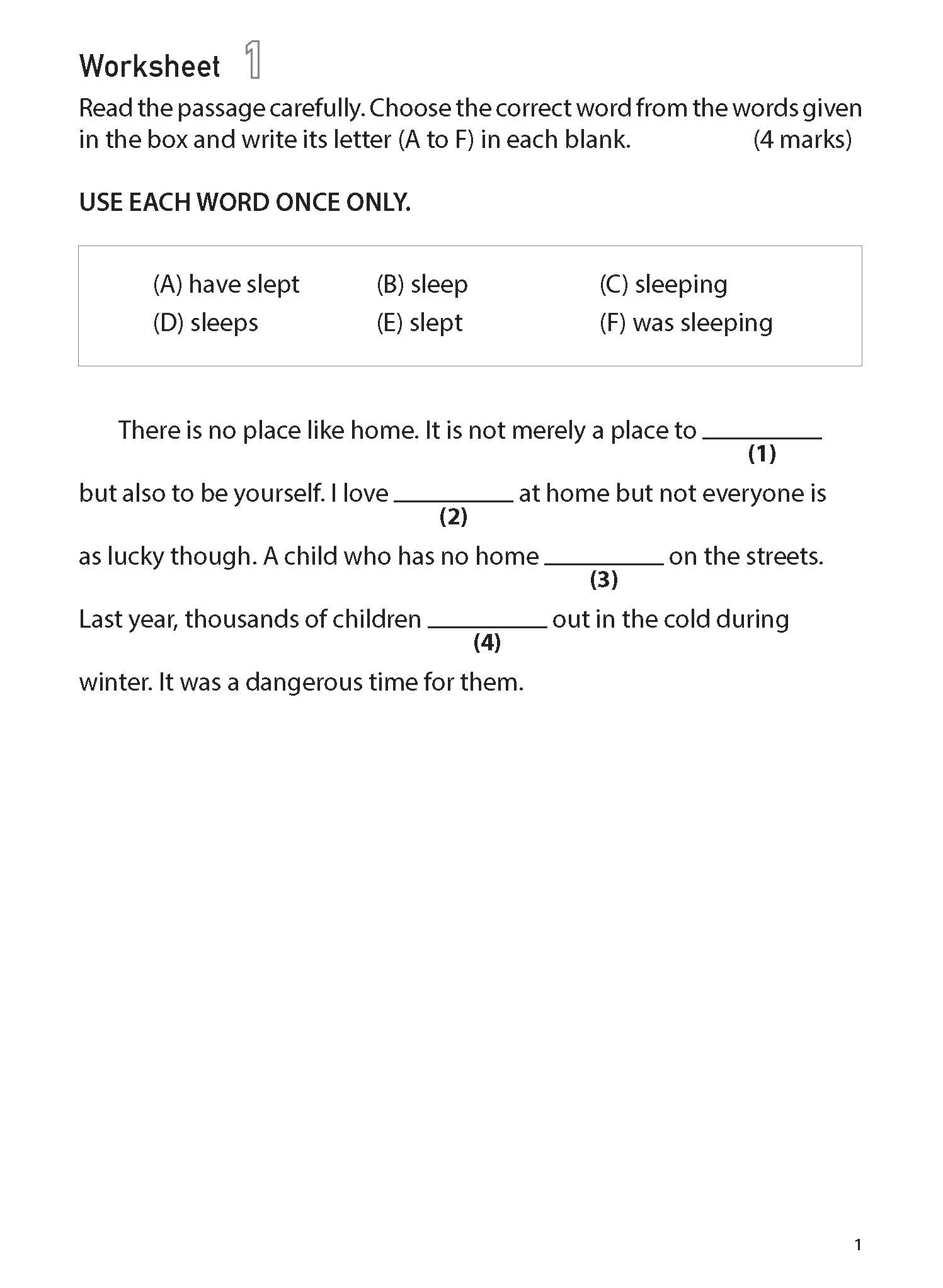 100 English Worksheets Primary 3 Grammar Cloze CPD Singapore Education Services Pte Ltd