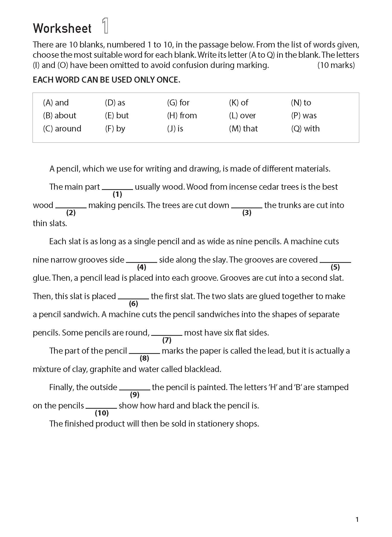 100 English Worksheets Primary 5 Grammar Cloze CPD Singapore Education Services Pte Ltd