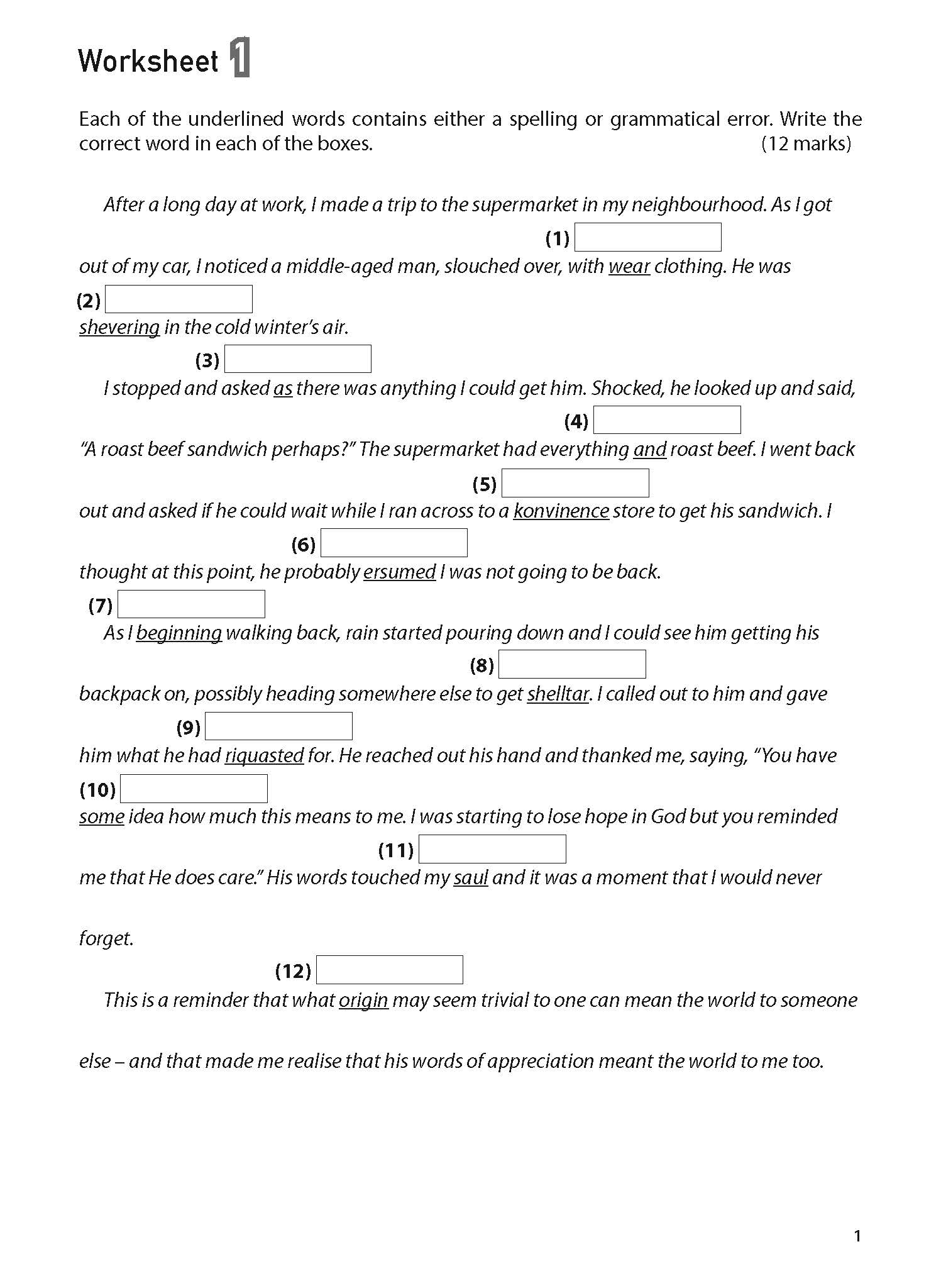 100 English Worksheets Primary 5 U0026 6 Editing CPD Singapore Education Services Pte Ltd