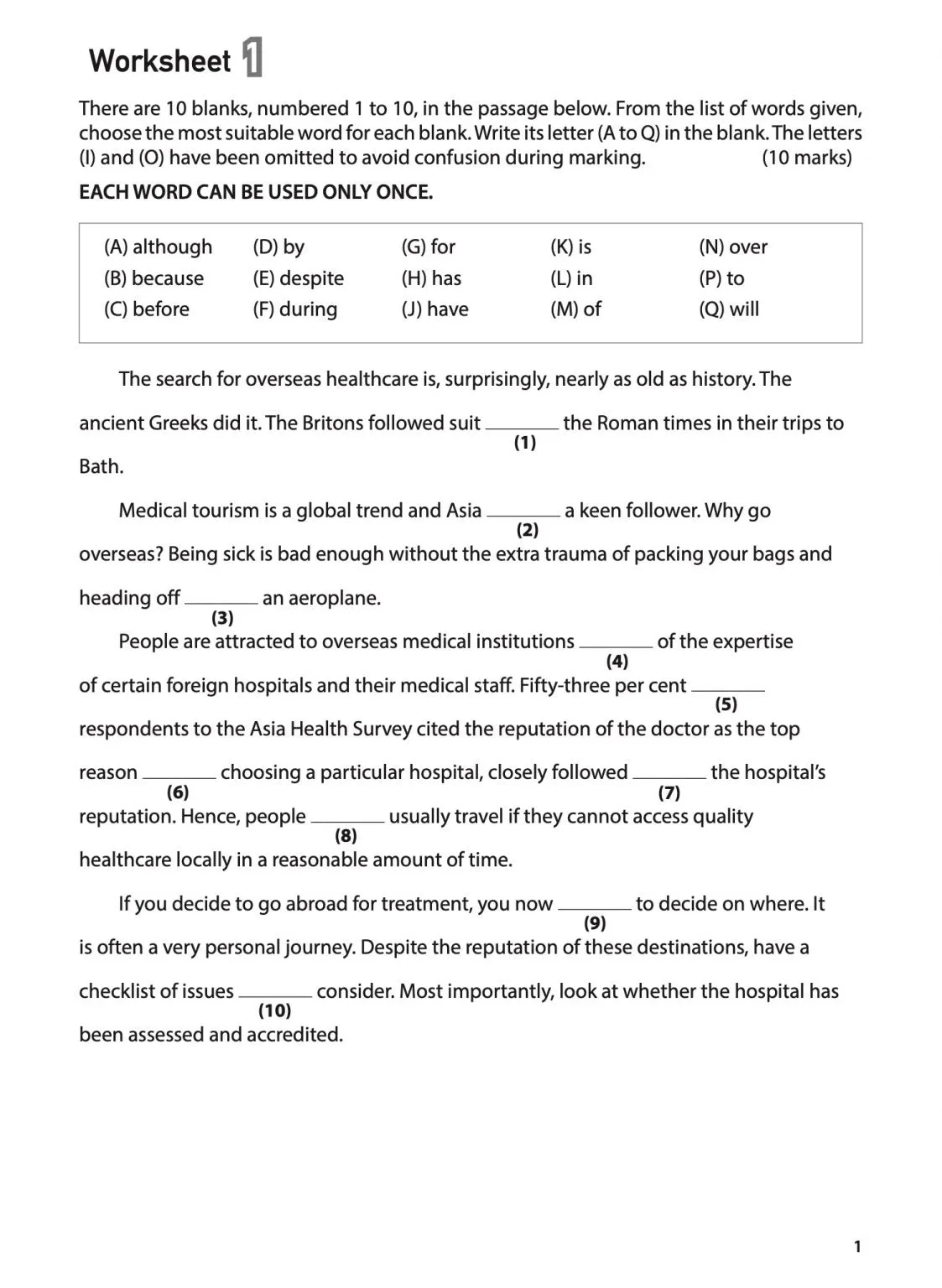 100 English Worksheets Primary 5 U0026 6 Grammar Cloze