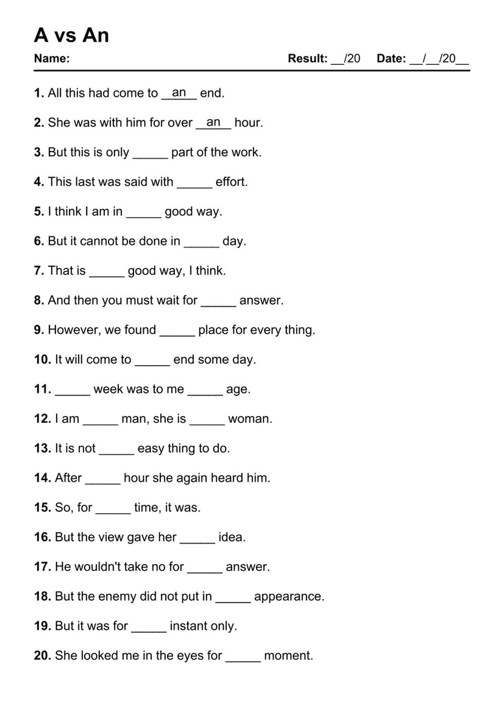 101 A Vs An PDF Worksheets With Answers 2143 Exercises Grammarism 101 A Vs An PDF Worksheets With Answers 2143 Exercises Grammarism