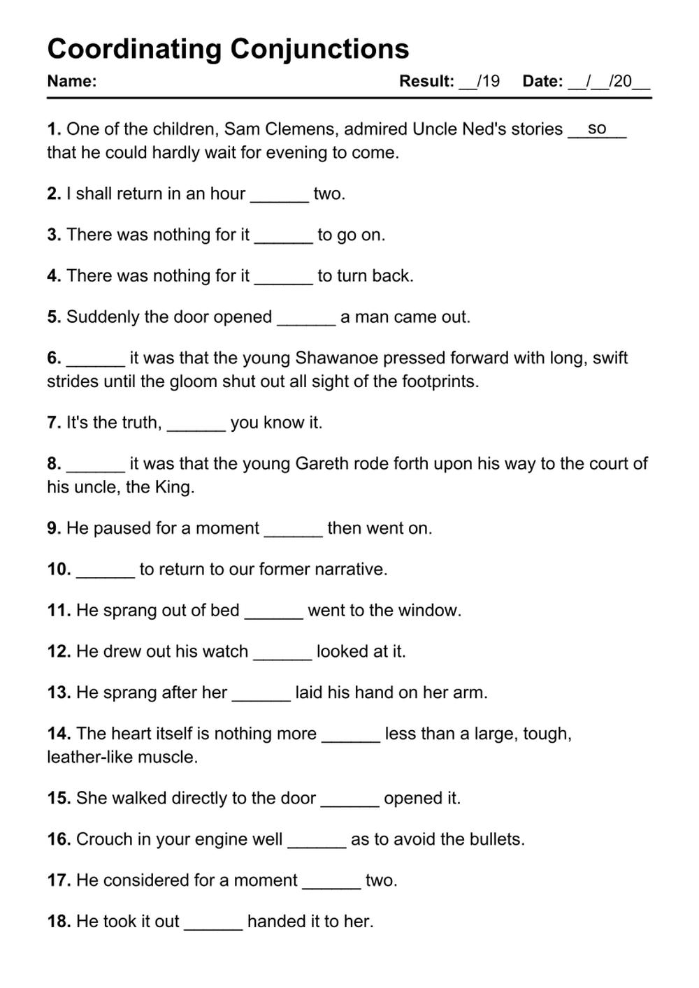 101 Coordinating Conjunctions PDF Worksheets With Answers Grammarism 101 Coordinating Conjunctions PDF Worksheets With Answers Grammarism