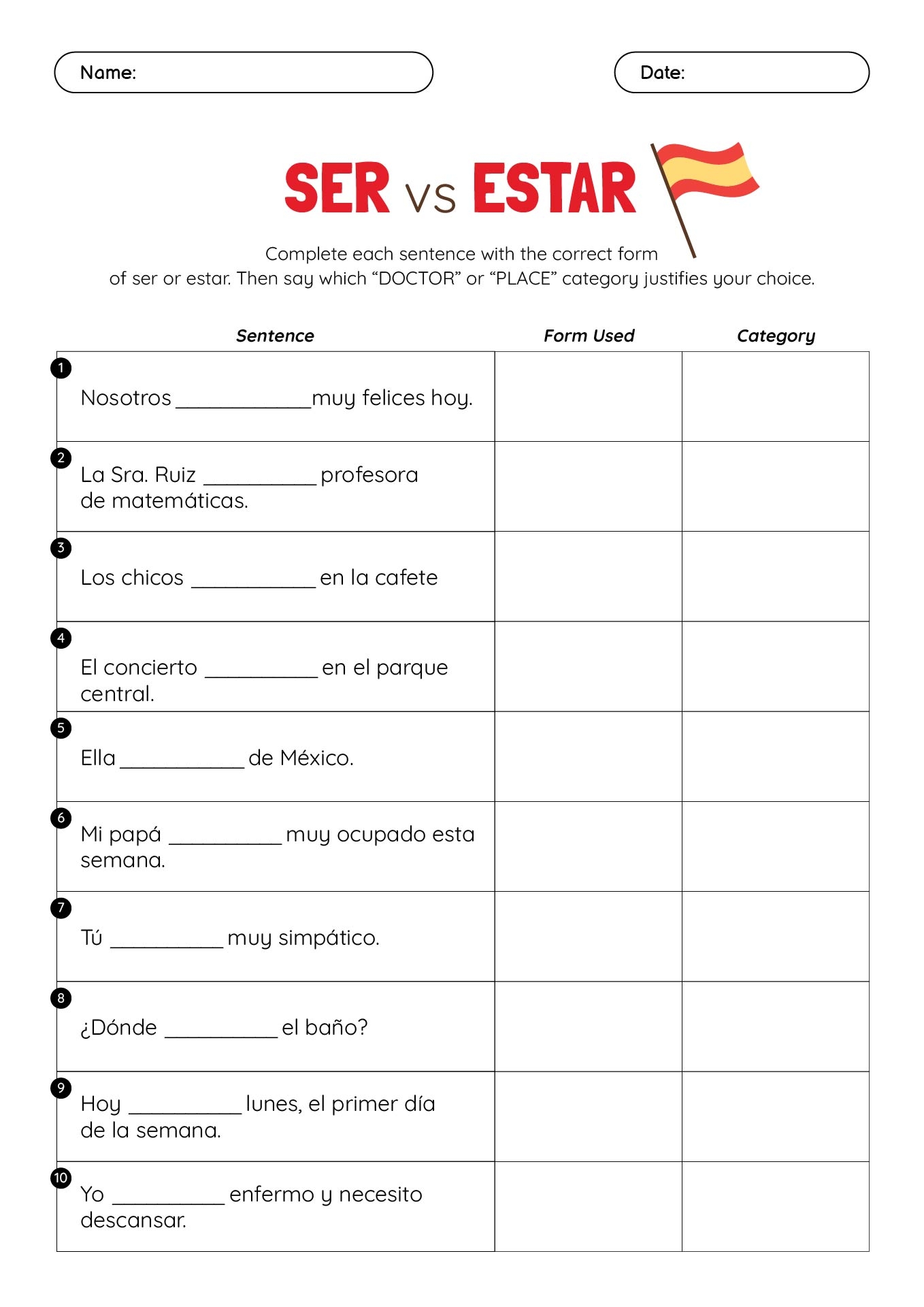 11 Learning Verbs In Spanish Worksheets Free PDF At Worksheeto