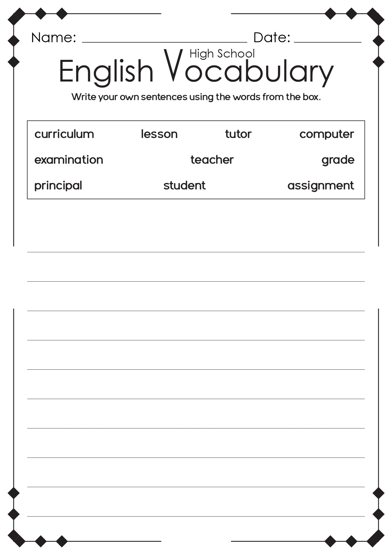 13 High School English Language Arts Worksheets Free PDF At Worksheeto