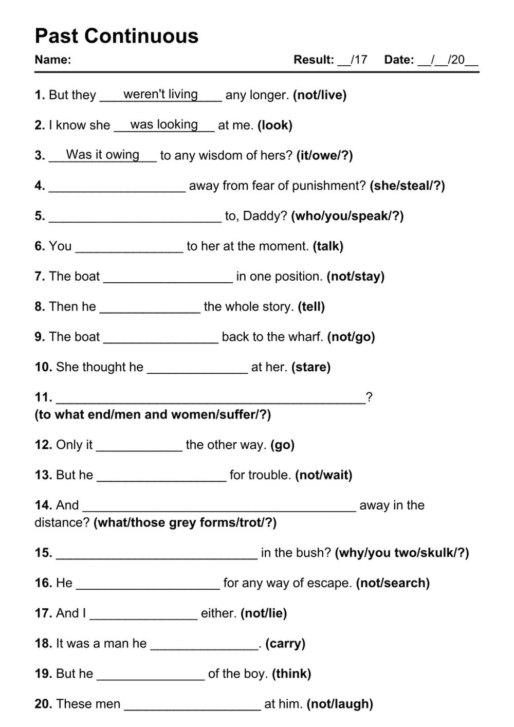 15 074 English Grammar PDF Worksheets With Answers Grammarism