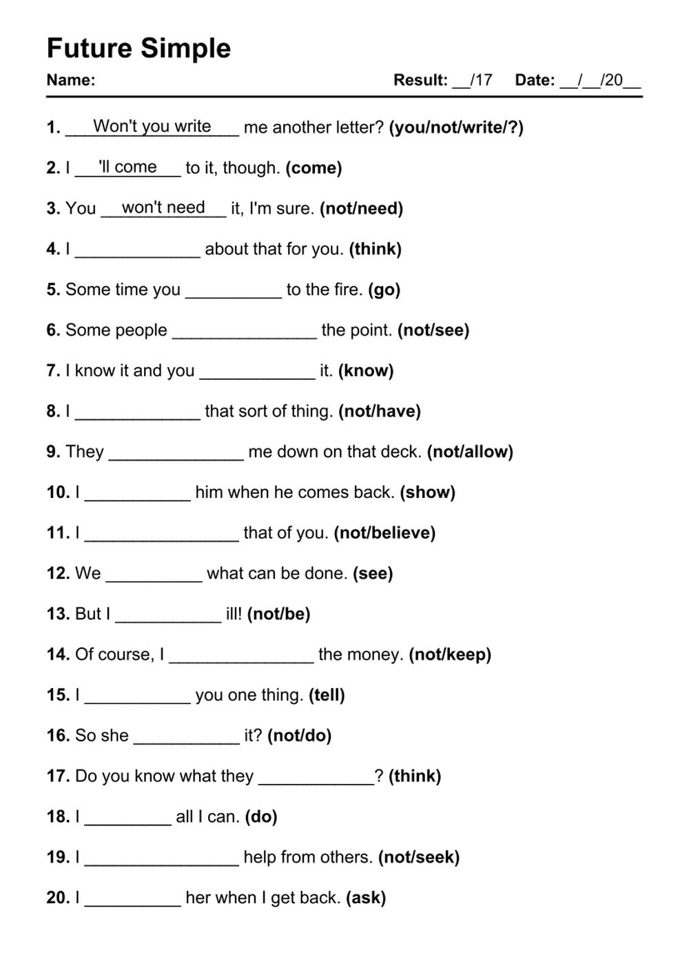 15 074 English Grammar PDF Worksheets With Answers Grammarism
