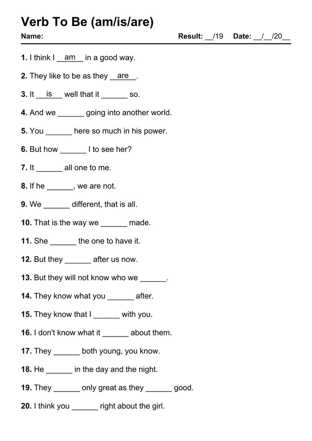 Free Grammar Worksheets For Middle School
