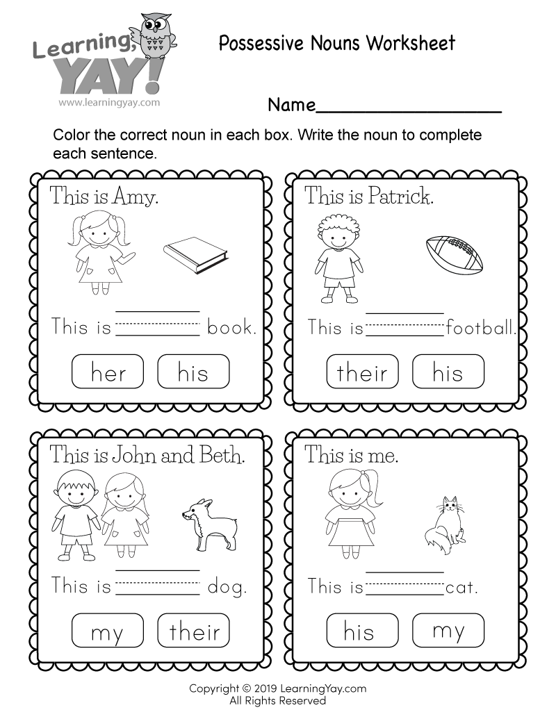 Grammar Worksheets For First Graders