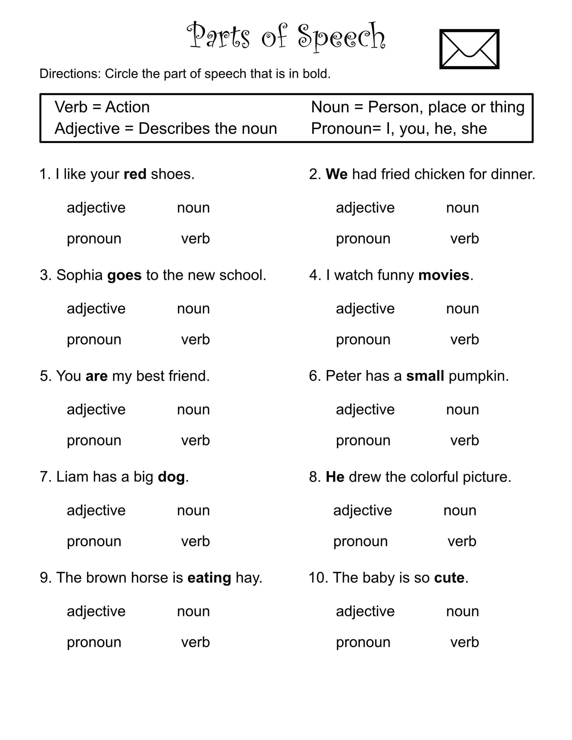 Grammar Worksheets 3rd Grade