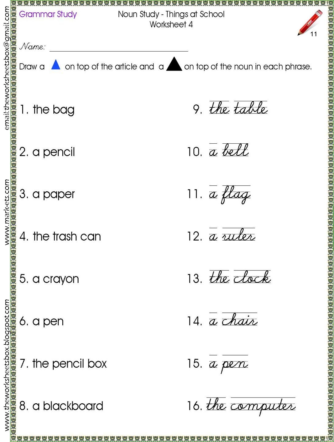 Montessori Grammar Worksheets Montessori Grammar Worksheets