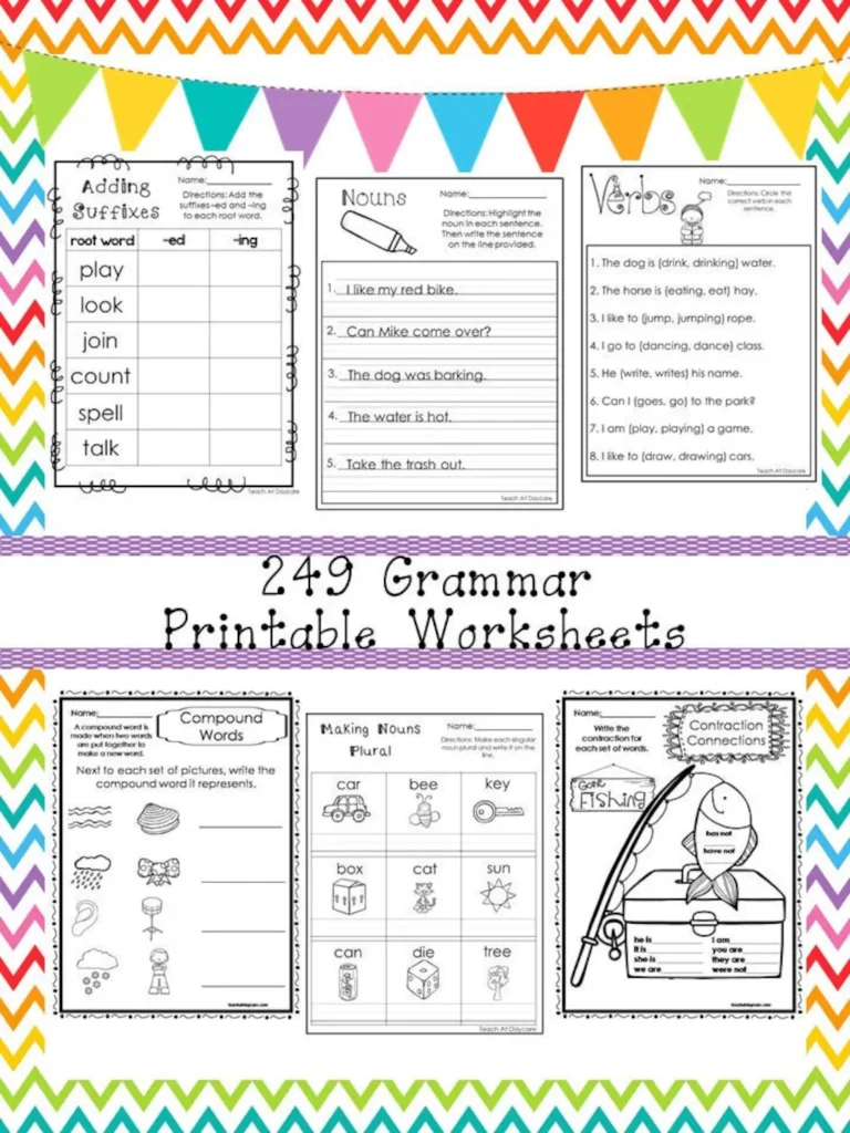 249 Grammar Worksheets Download 1st 3rd Grade ELA ZIP File Etsy