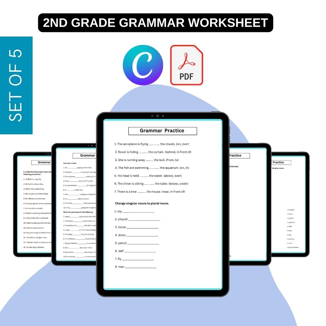 2nd Grade Grammar Worksheets Template Printable PDF Word