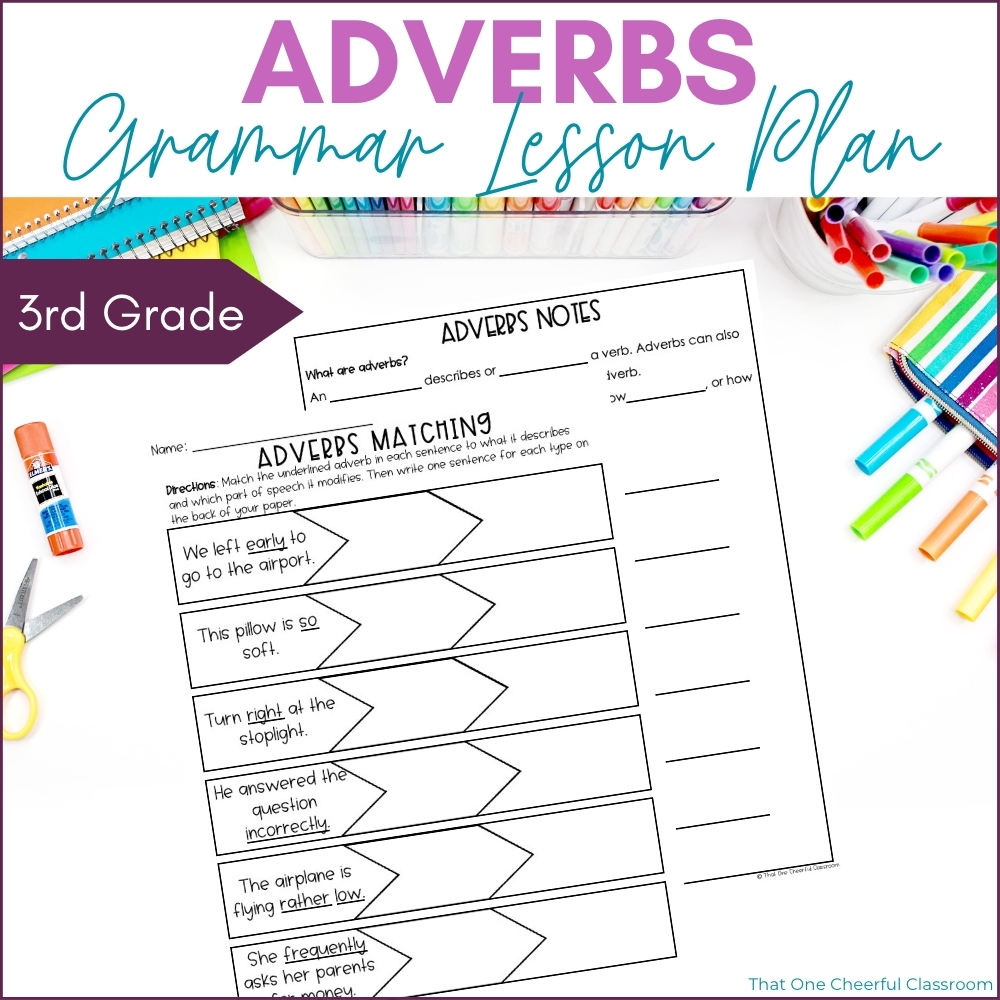 3rd Grade Adverbs Grammar And Writing Lesson Worksheets Made By Teachers