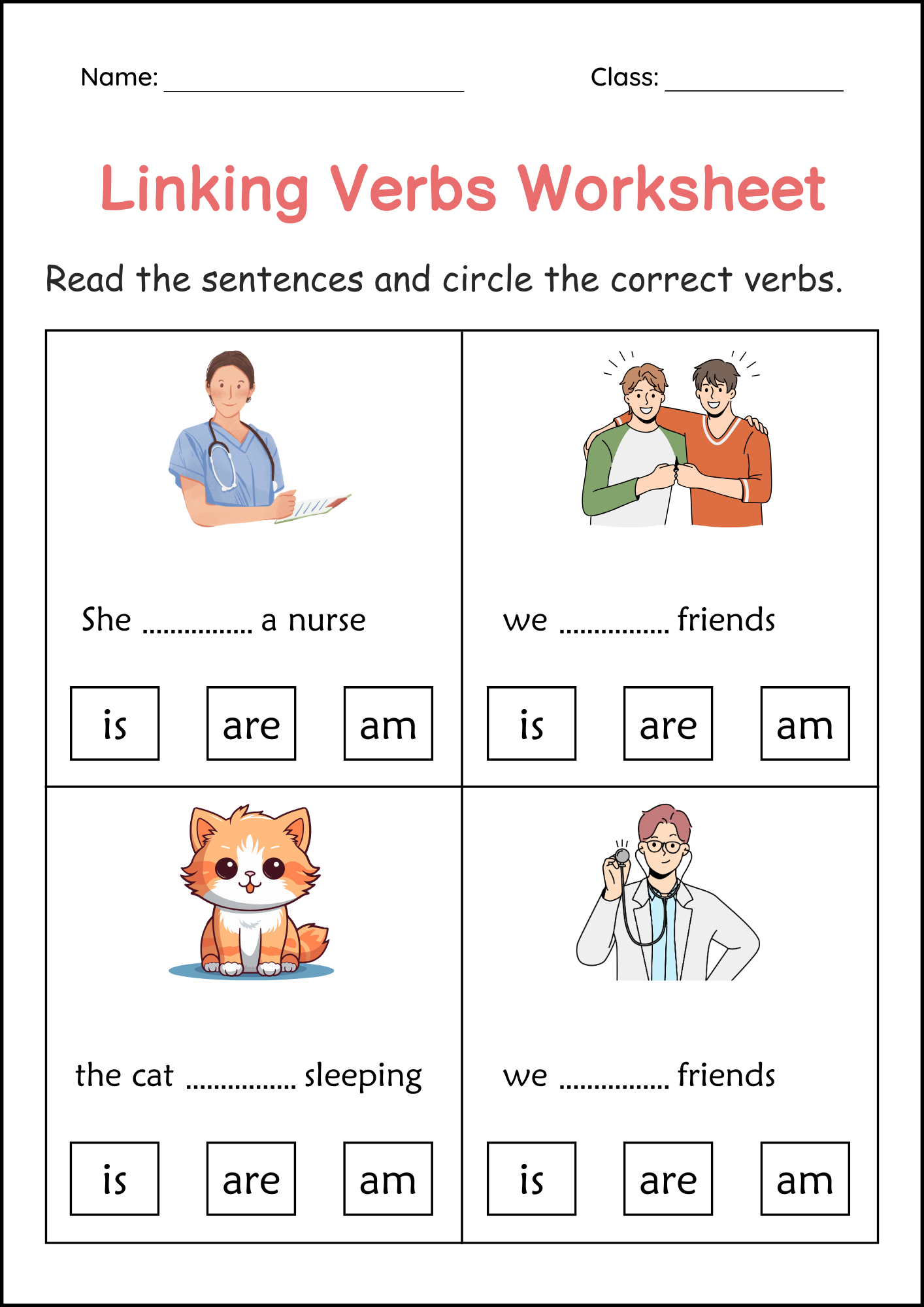 Grammar Linking Verbs Worksheets Grammar Linking Verbs Worksheets
