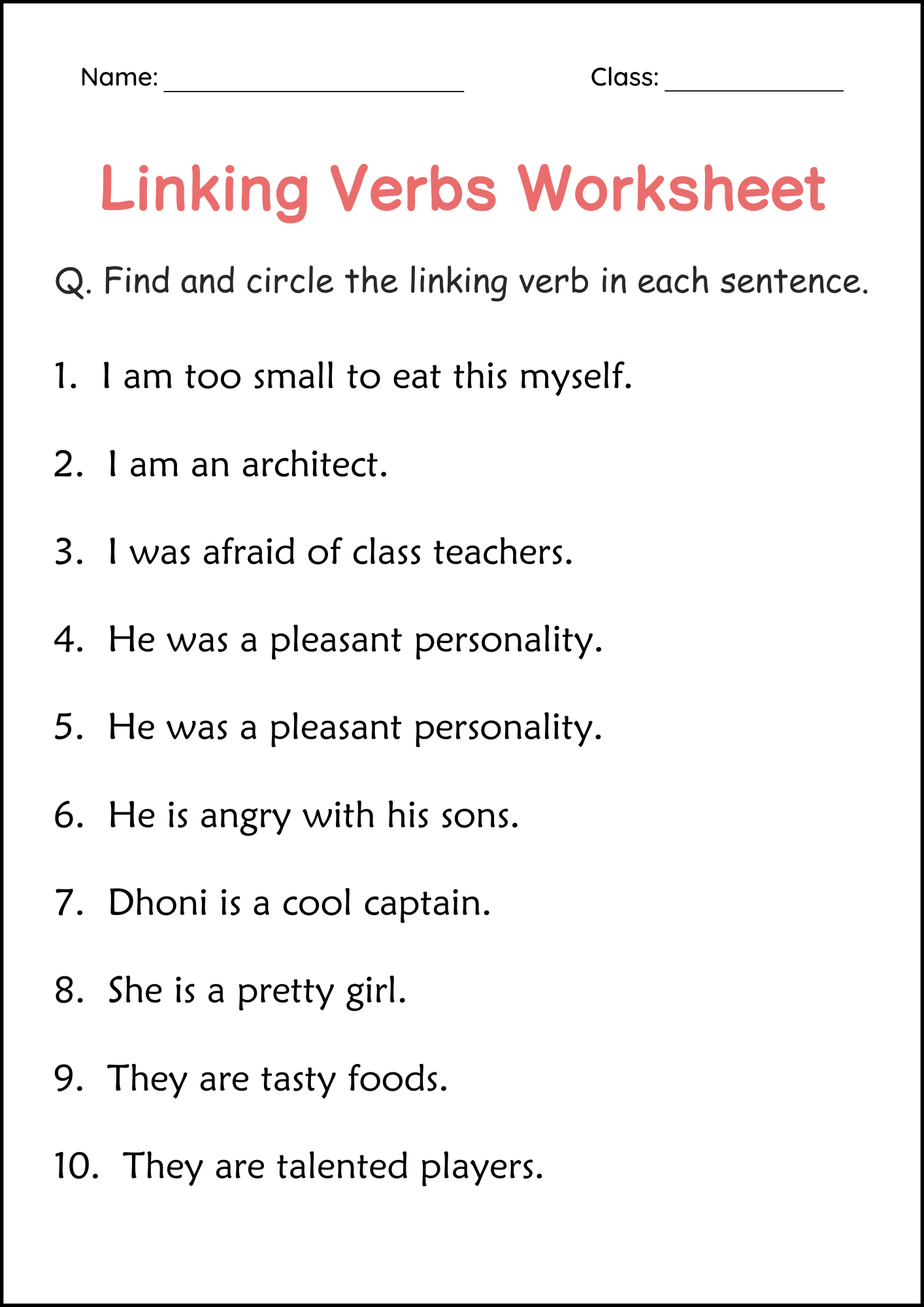 3rd Grade Linking Verb Grammar Worksheets Linking Verb Activities Made By Teachers 3rd Grade Linking Verb Grammar Worksheets Linking Verb Activities Made By Teachers
