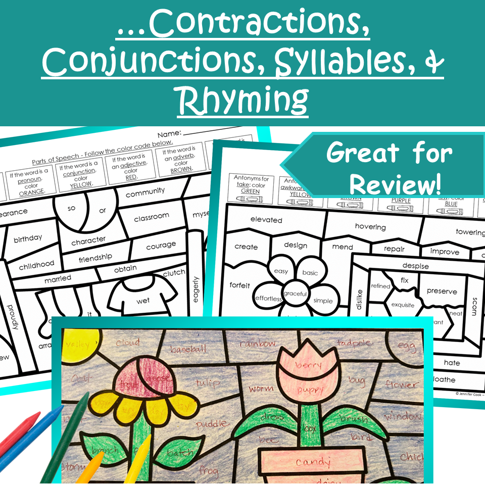 3rd Grade Spring Grammar Parts Of Speech Color By Code Activities Made By Teachers