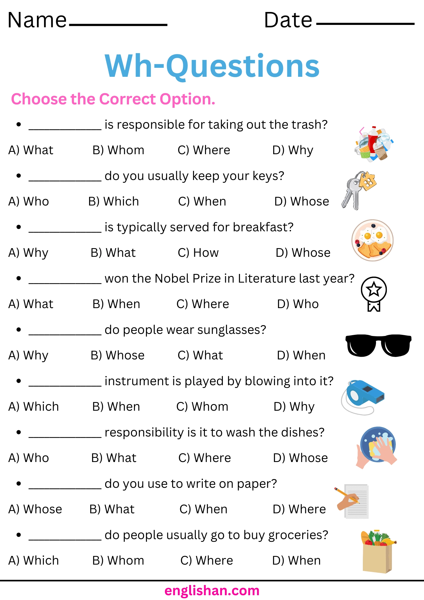 4 Wh Questions Worksheets With Answers Englishan 4 Wh Questions Worksheets With Answers Englishan