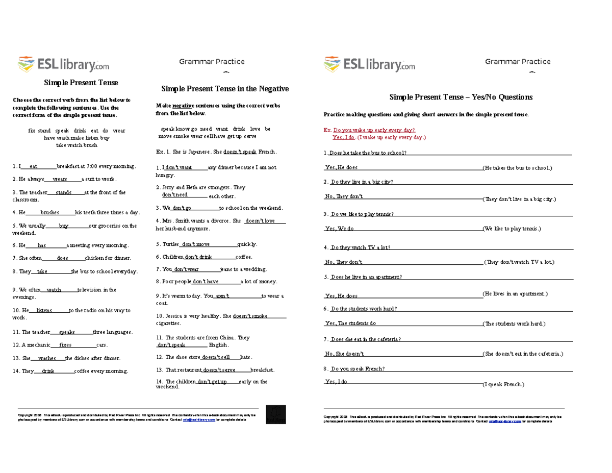 453703935 ESL Grammar Worksheets Simple Present Tense Practice Studocu 453703935 ESL Grammar Worksheets Simple Present Tense Practice Studocu
