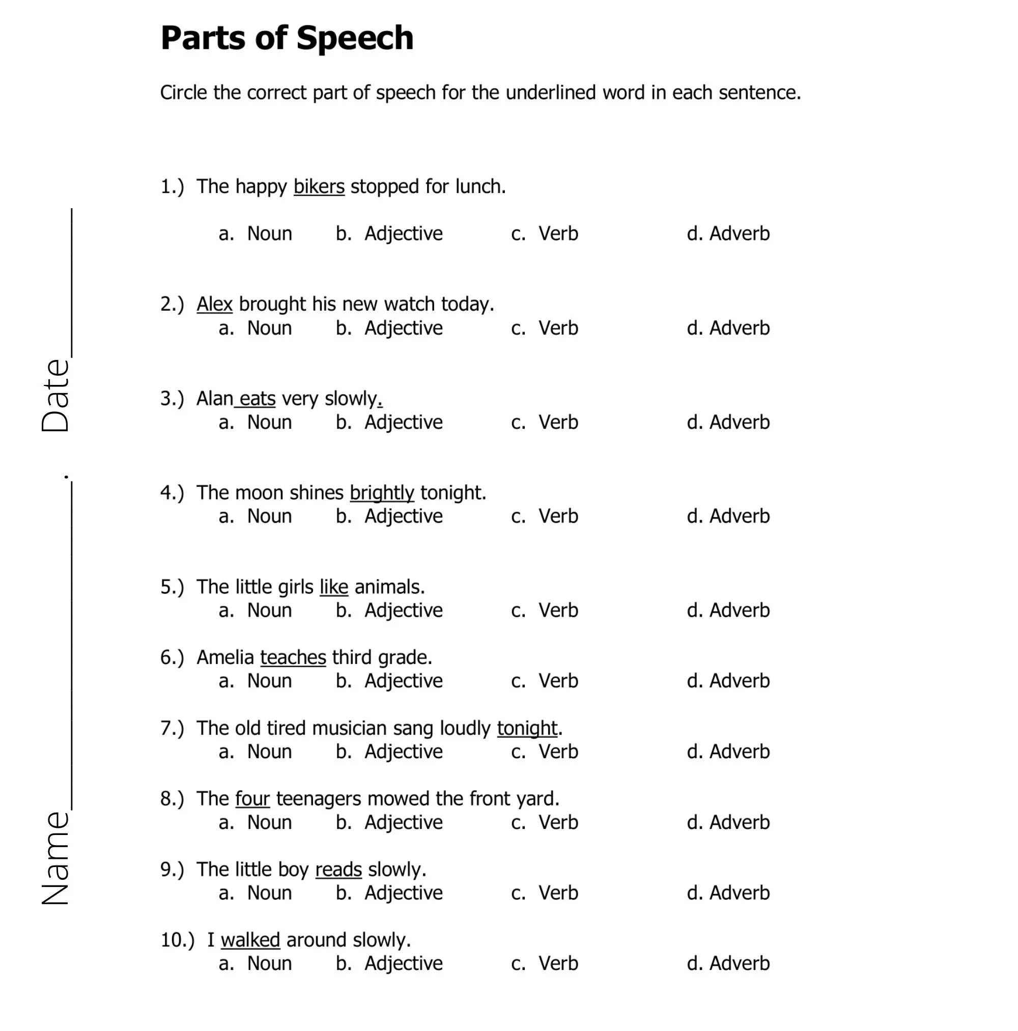 5th Grade Grammar Worksheets Printable