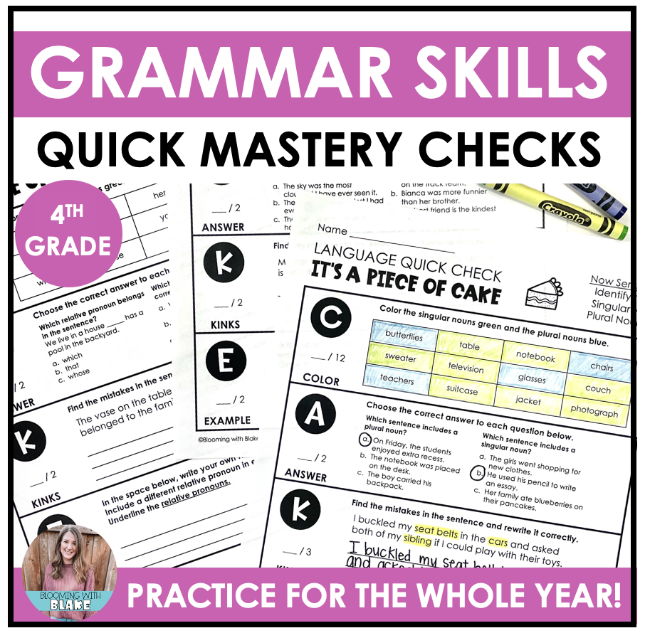 4th Grade Grammar Practice Worksheets And Assessments Made By Teachers 4th Grade Grammar Practice Worksheets And Assessments Made By Teachers