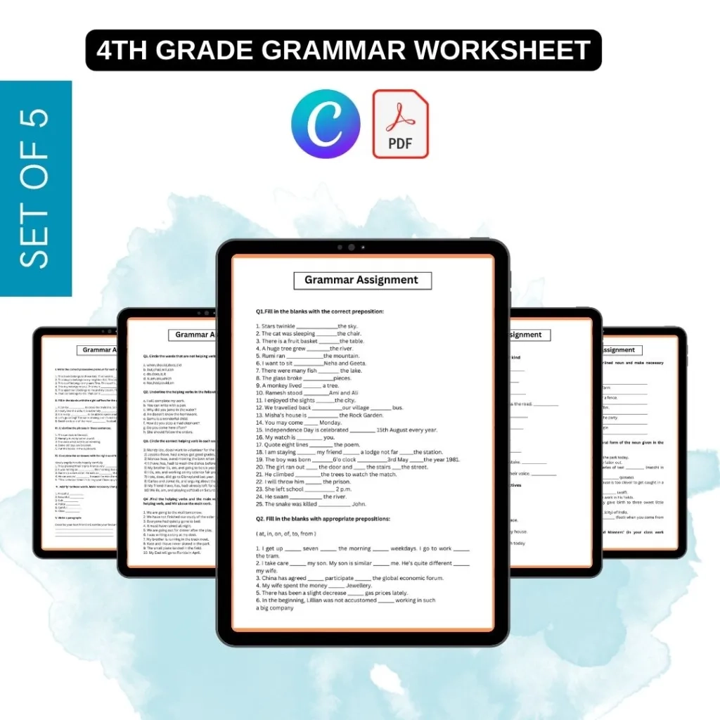 4th Grade Grammar Worksheets Template Printable PDF Word