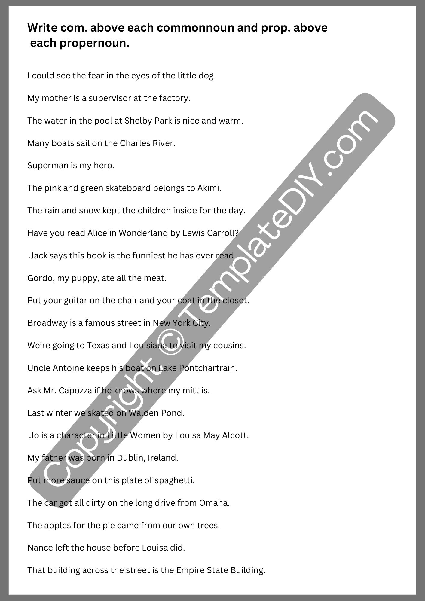 6th Grade Grammar Worksheets Printable Template In PDF