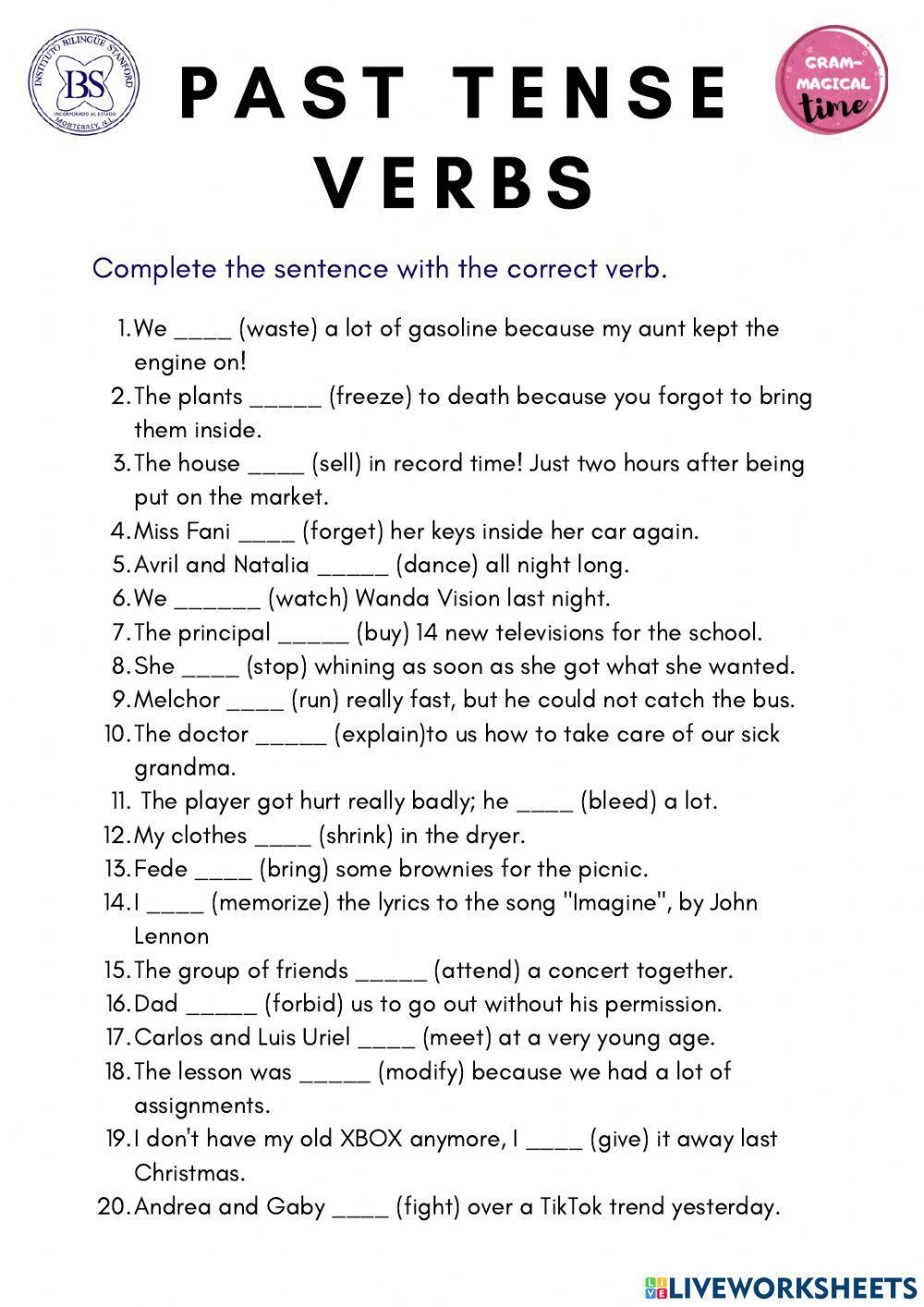 6th grade Past Free Interactive Worksheets 1380667 6th grade Past Free Interactive Worksheets 1380667