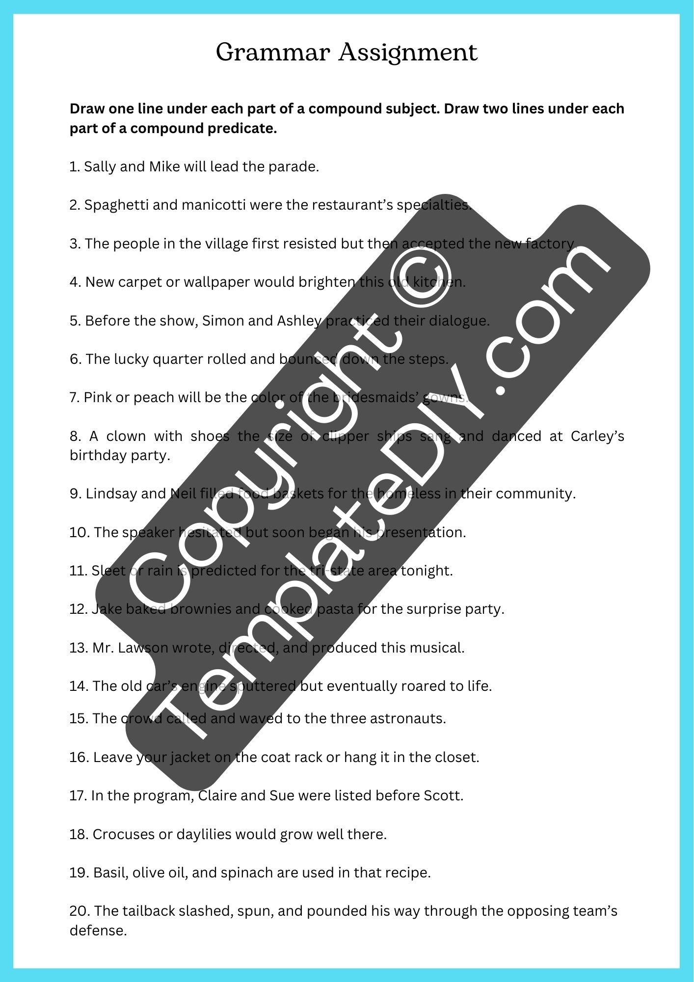 7th Grade Grammar Worksheets Template Printable Word PDF 7th Grade Grammar Worksheets Template Printable Word PDF