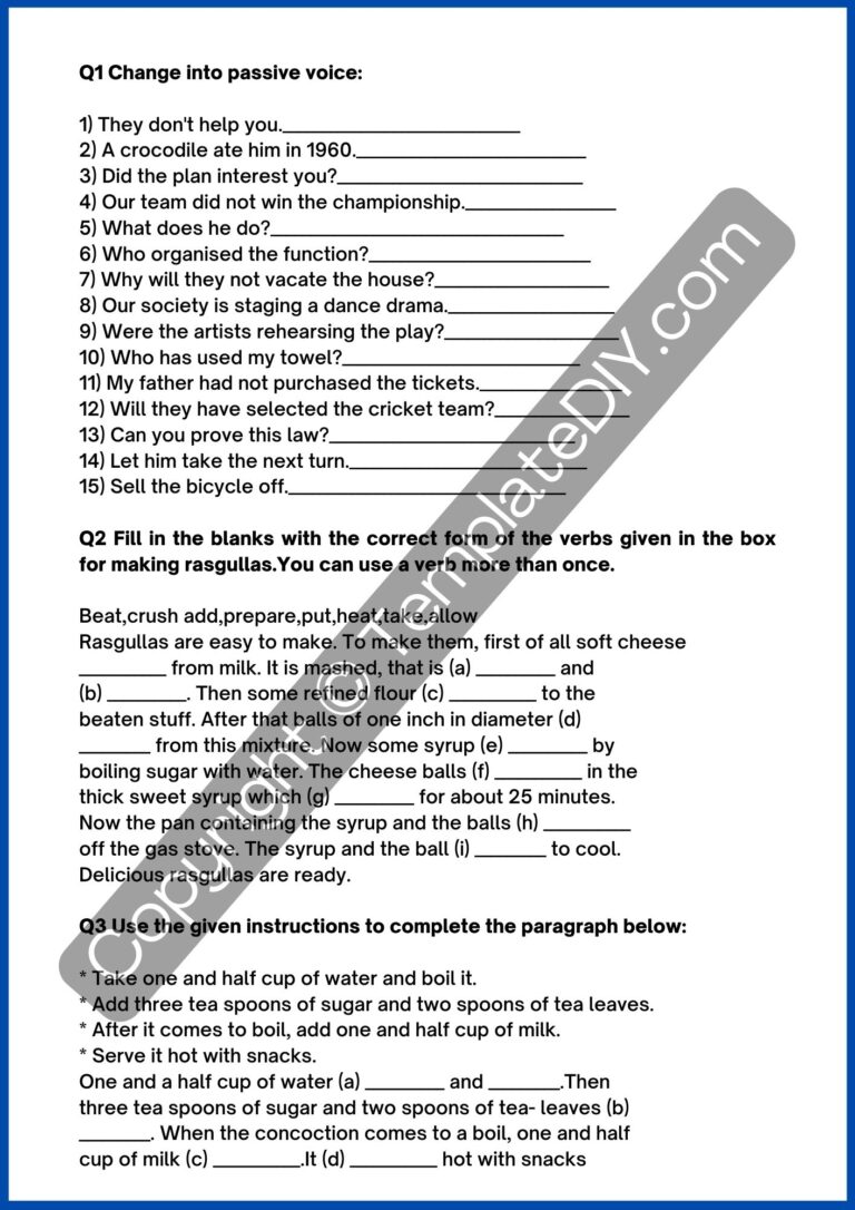 8th Grade Grammar Worksheets Template Printable PDF Word