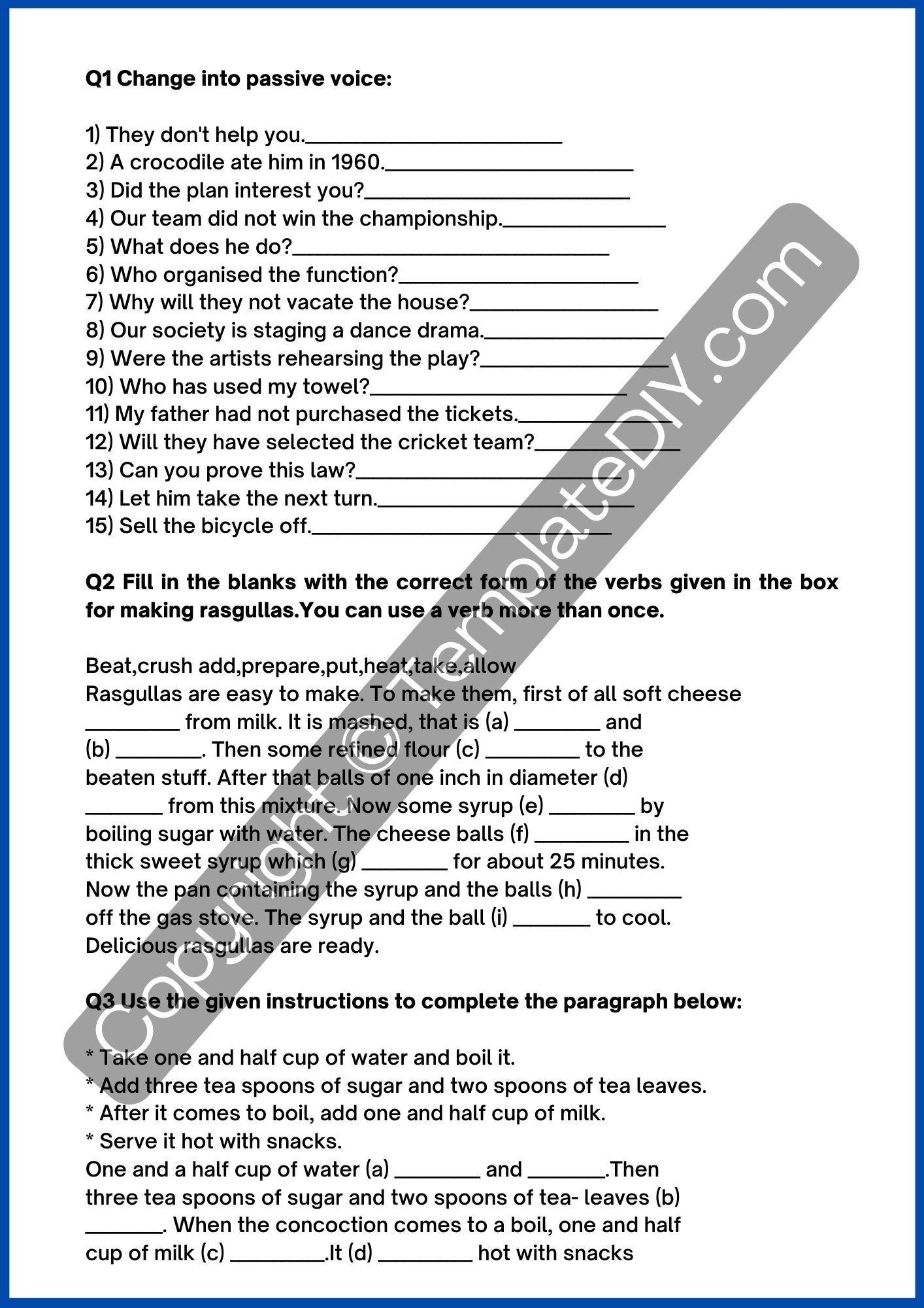 8th Grade Grammar Worksheets Template Printable PDF Word