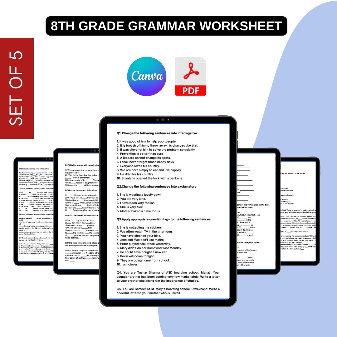 8th Grade Grammar Worksheets Template Printable PDF Word 8th Grade Grammar Worksheets Template Printable PDF Word