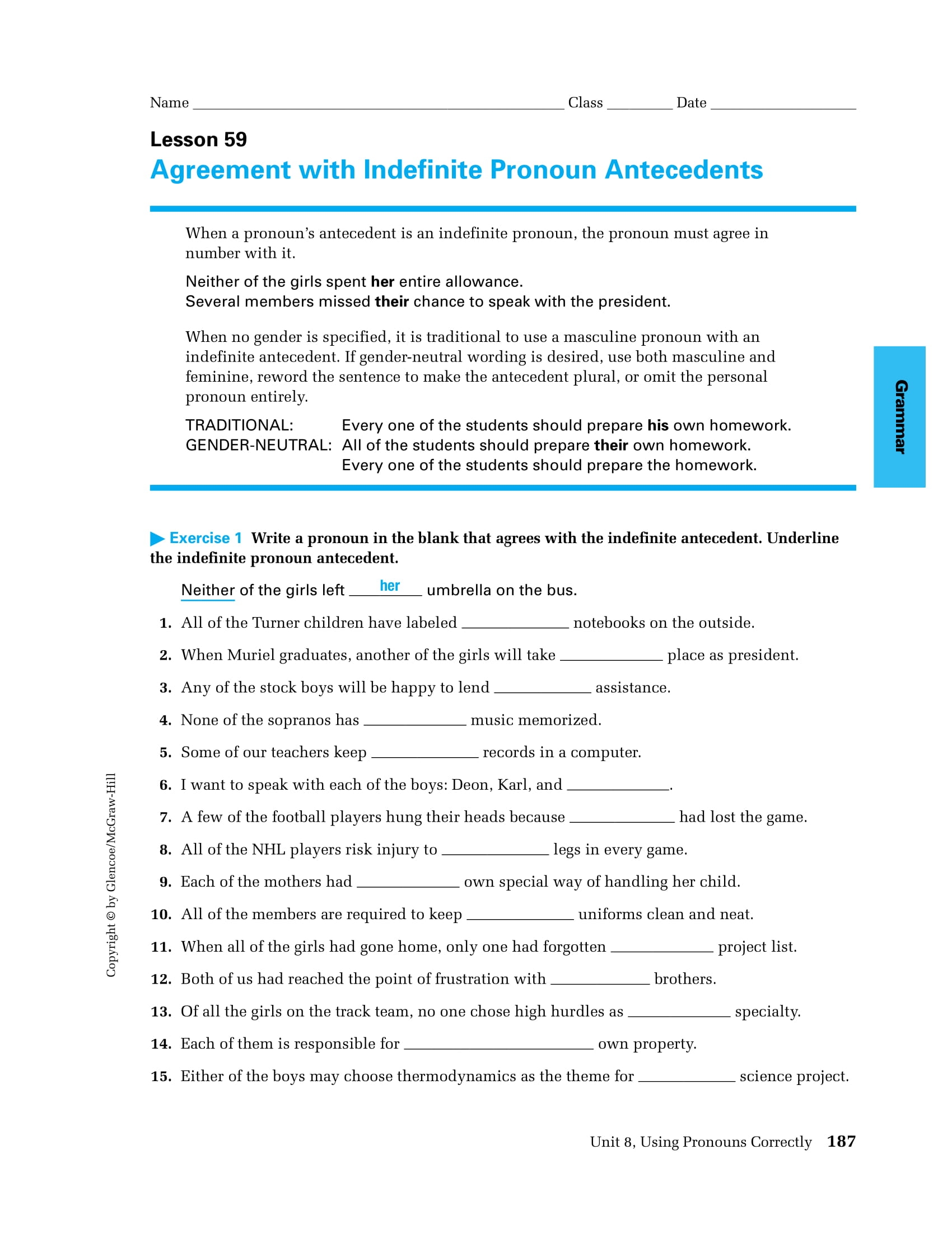 Lfcc Grammar Worksheets