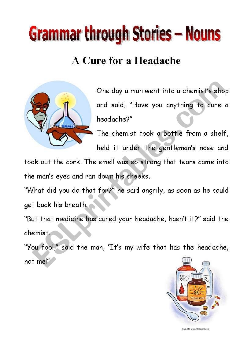 A Cure To Headache Stories For Grammar ESL Worksheet By Marthese26 A Cure To Headache Stories For Grammar ESL Worksheet By Marthese26