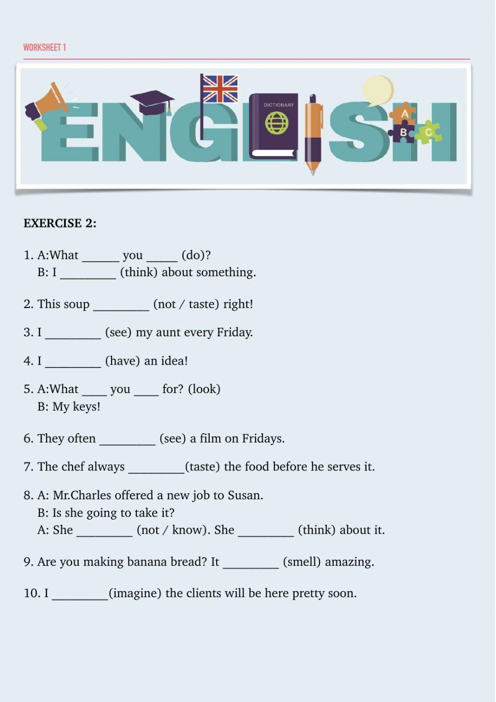 A2 English Grammar Worksheets
