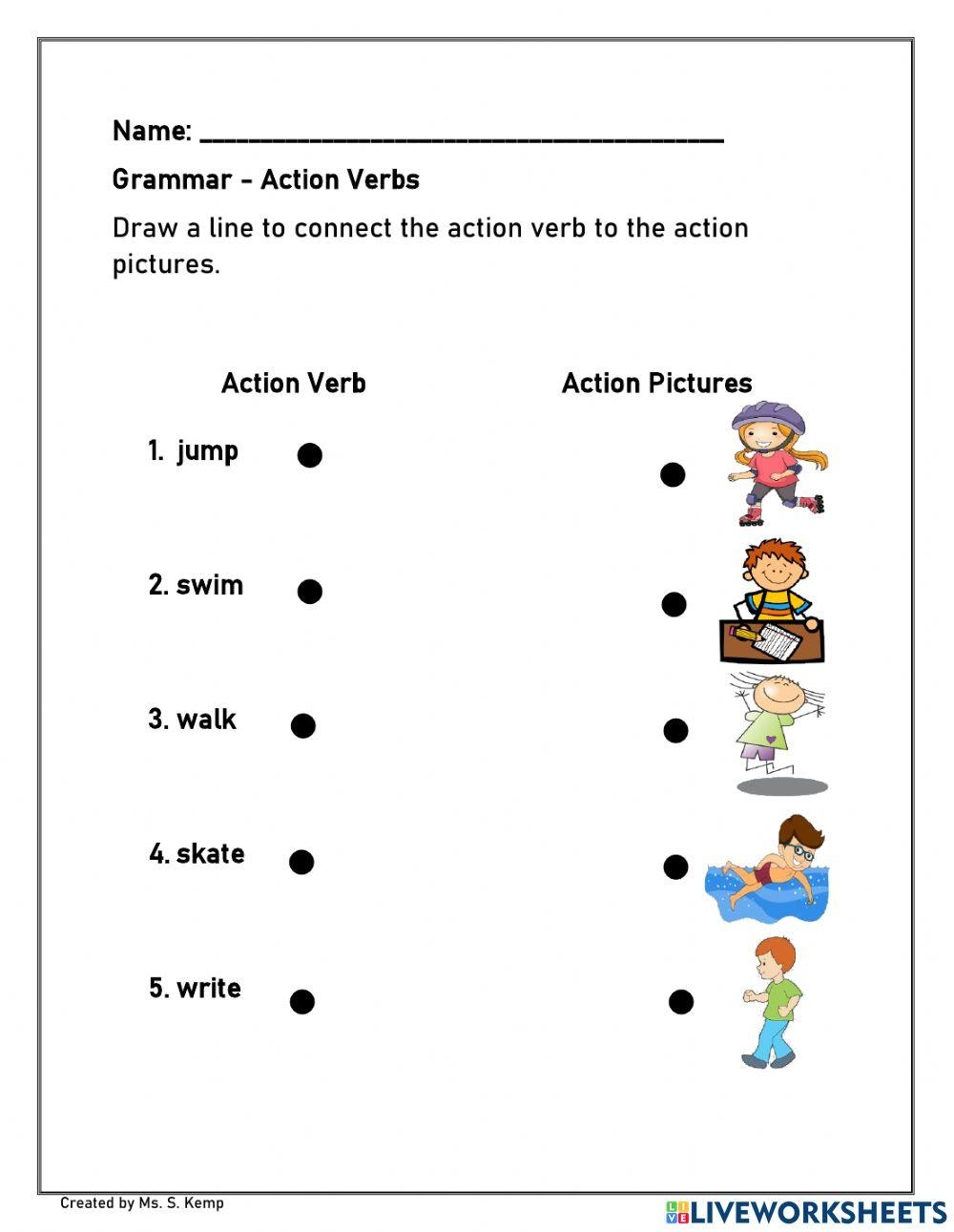 Kidslearningstation Grammer Worksheet Verbs