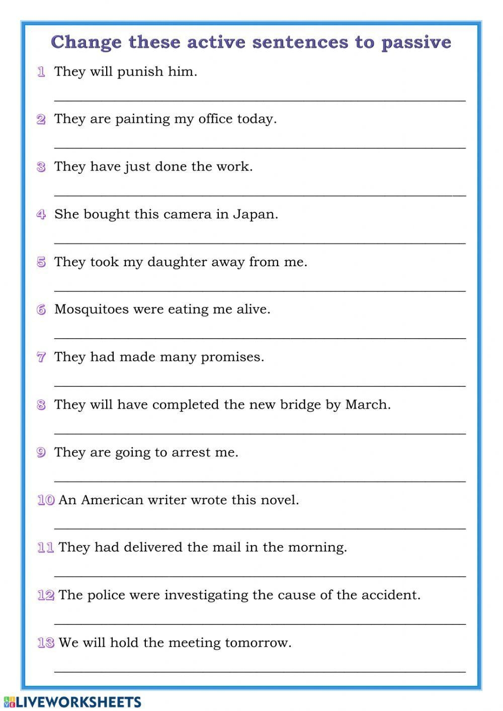 Active And Pass Free Interactive Worksheets 669116