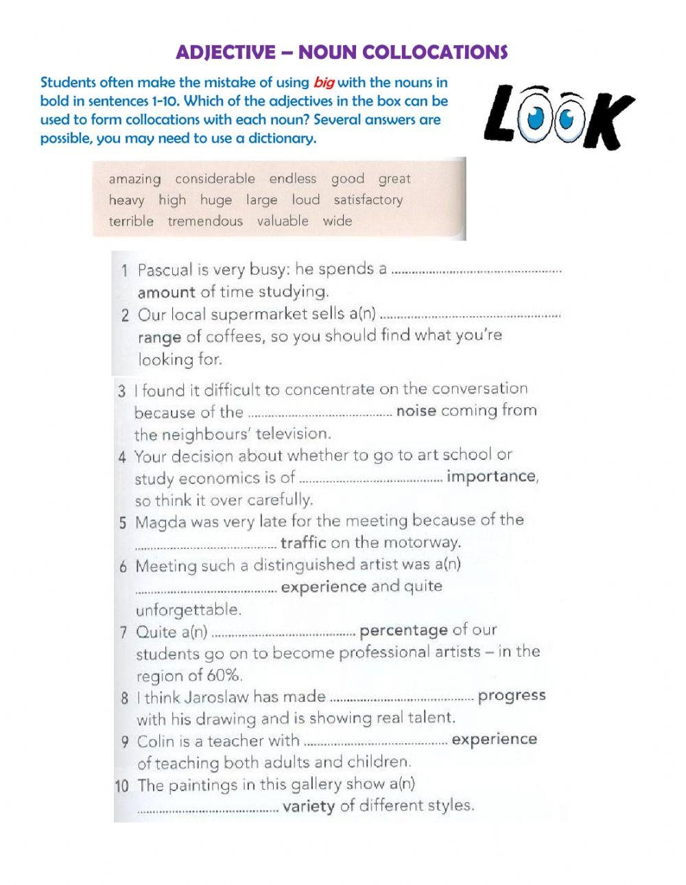 Adjective Noun Free Interactive Worksheets 6173625 Adjective Noun Free Interactive Worksheets 6173625