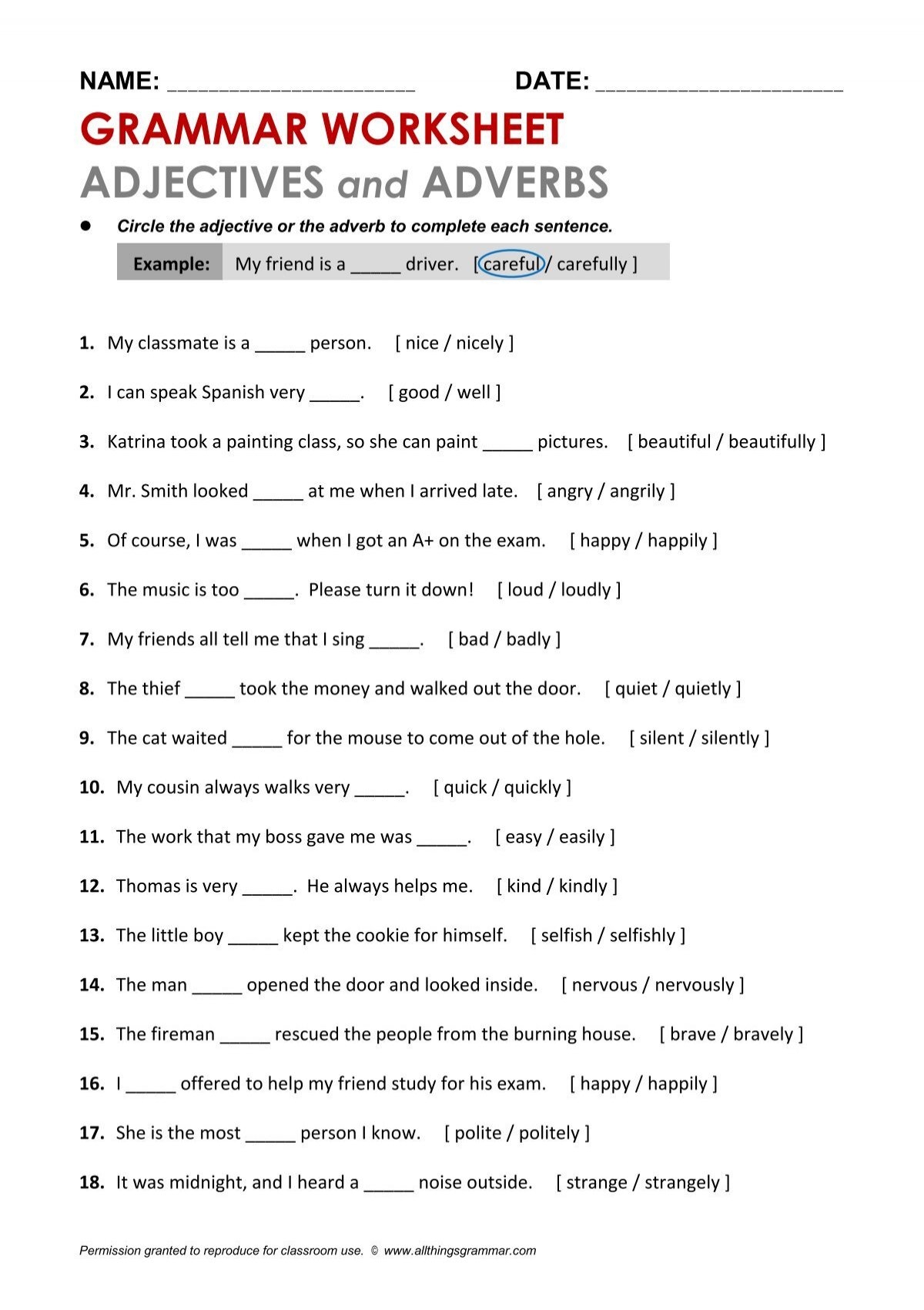 Adjectives adverbs