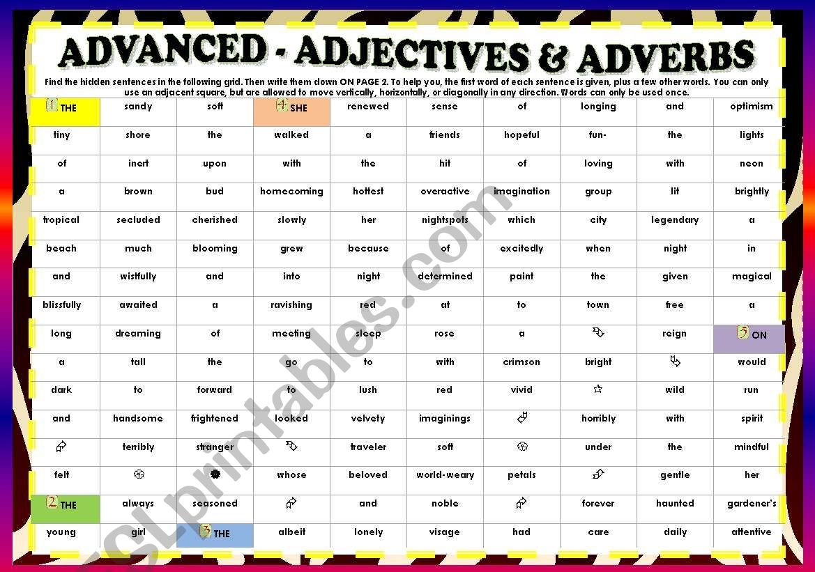 Adjectives Adverbs ADVANCED ESL Worksheet By Hieu ngoc Adjectives Adverbs ADVANCED ESL Worksheet By Hieu ngoc