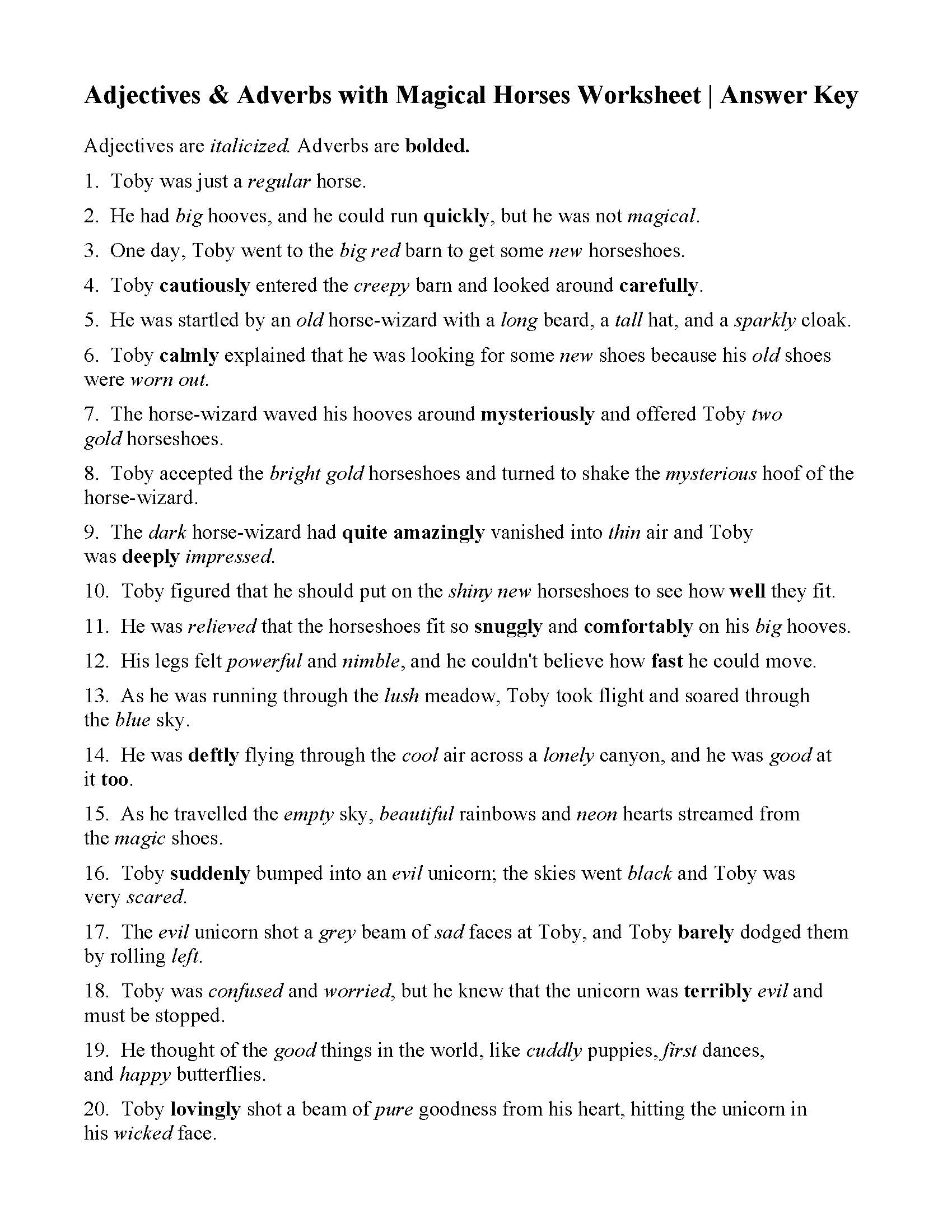 Free Grammar Worksheets With Answers