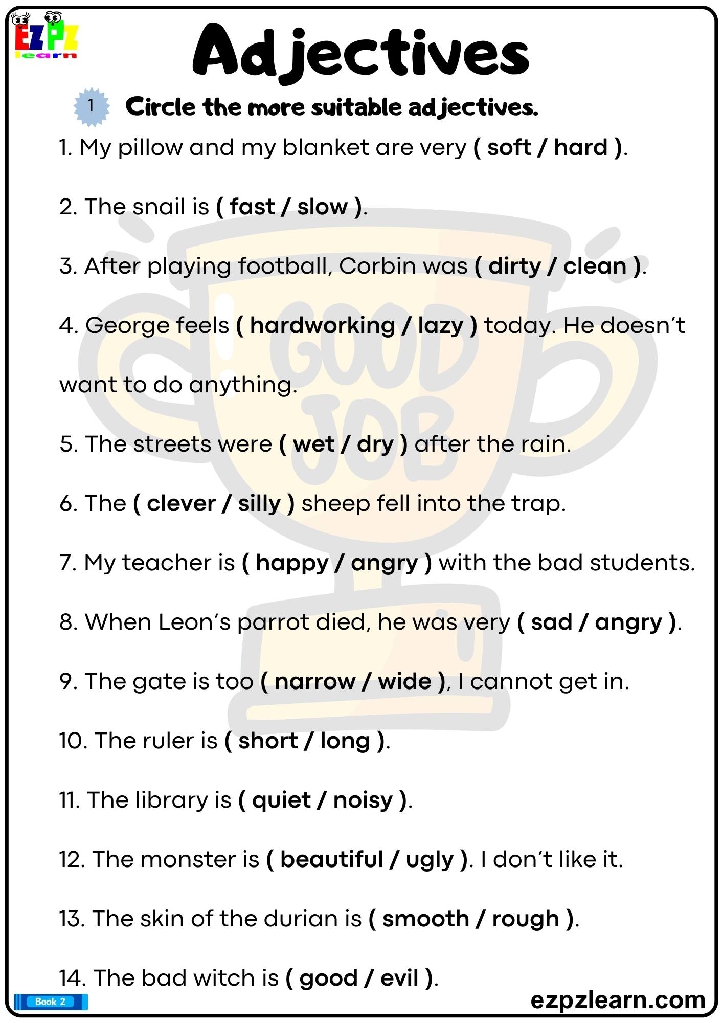 Adjectives Circle The Correct Adjectives Printable Grammar Worksheet Bk2 PDF Ezpzlearn Adjectives Circle The Correct Adjectives Printable Grammar Worksheet Bk2 PDF Ezpzlearn