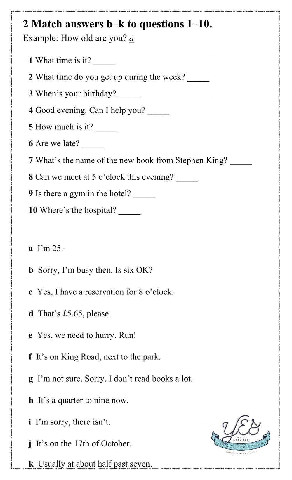 Adult Grammar Worksheets