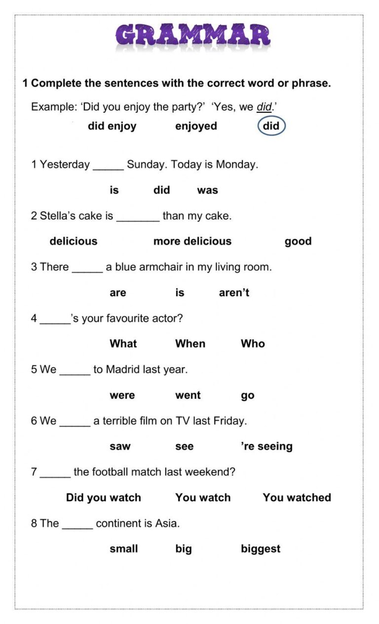 Adults Gramma Free Interactive Worksheets 588359