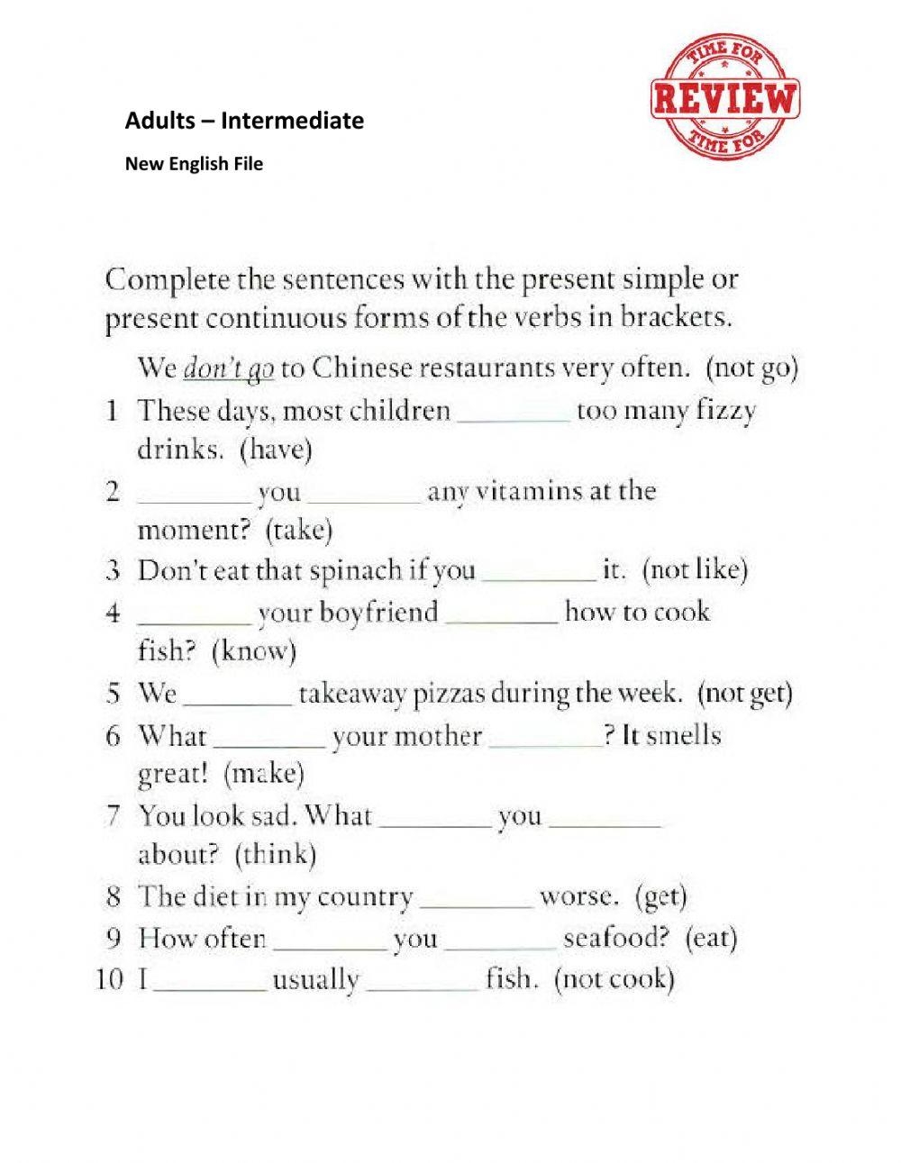 Adults Interme Free Interactive Worksheets 300736