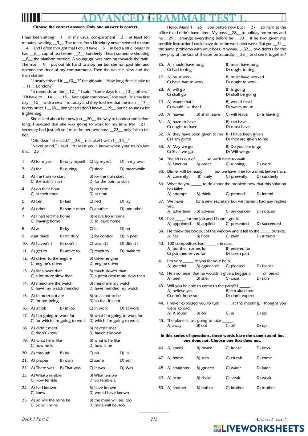 Advanced Gramma Free Interactive Worksheets 7129576 Advanced Gramma Free Interactive Worksheets 7129576